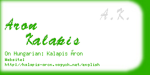 aron kalapis business card